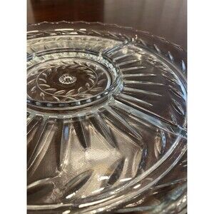 Vintage Indiana Glass Laurel Round 5-Part Divided Serving Dish 13.5"